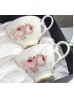 Porcelain Pink Peony 2 Cups 2 Saucers W/ Gift Box 